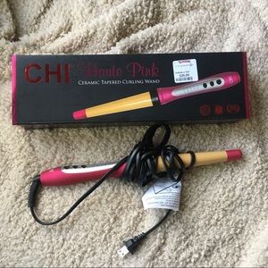 Chi Haute Pink Ceramic Tapered Curling Wand